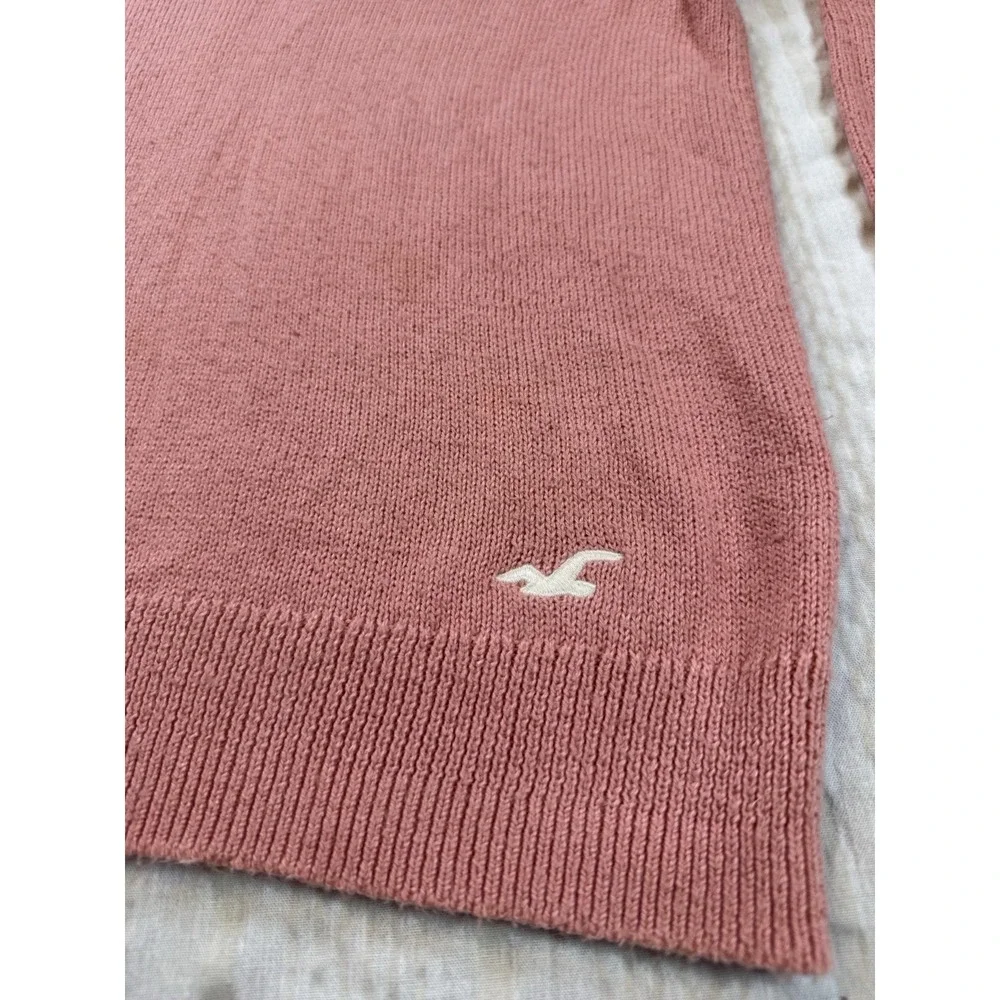Minimalist‎ V-Neck Sweater Dusty Rose Pink Medium Hollister